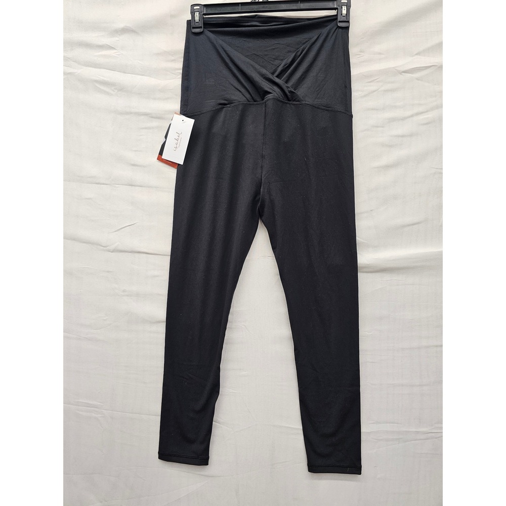 Isabel by Ingrid & Isabel Womens Crossover Maternity Leggings Black Size Large